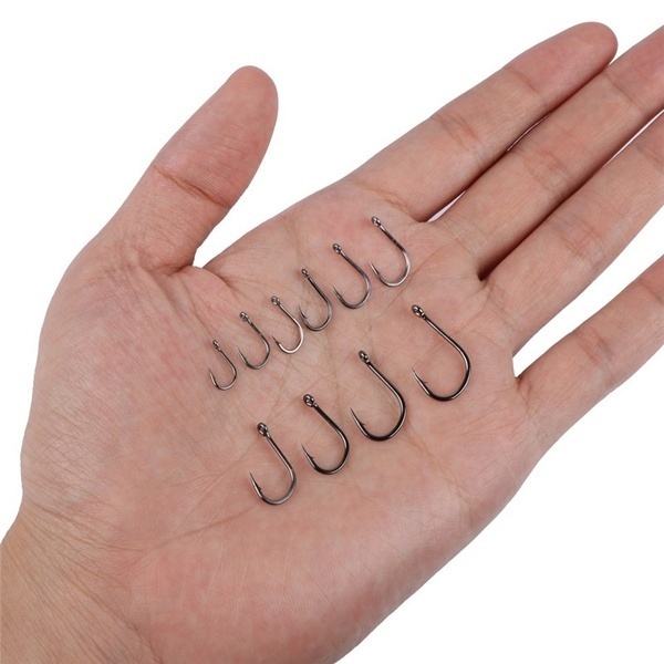 New 100Pcs/box High Quality Stainless steel Carp Fishing Bait Sharpened  Fish Hooks 10 Sizes