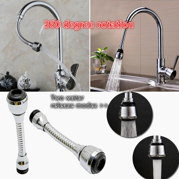 Kitchen Chromed Swivel Tap Faucet Nozzle Sprayer 360 Degree Aerator Extended Extender Household Tap