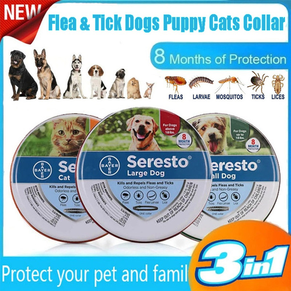 Dog Cat Collar Seresto 8 Month Flea & Tick Prevention Collar for Cats Dog Mosquitoes Repellent Colla