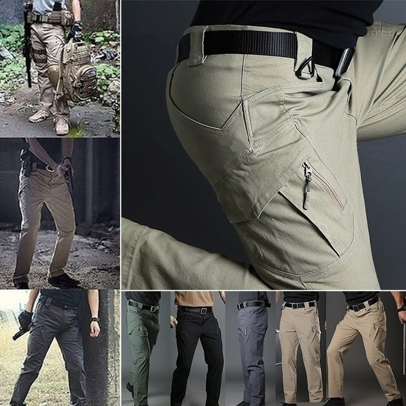 Men&apos;s Waterproof Outdoor Tactical Trousers Multi-pocket Breathable Work Pants Cargo Pants