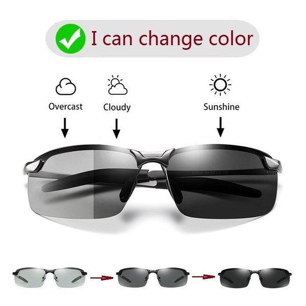 Sunglasses Men Polarized Driving Chameleon Glasses Male Change Color Sun Glasses Day Night Vision
