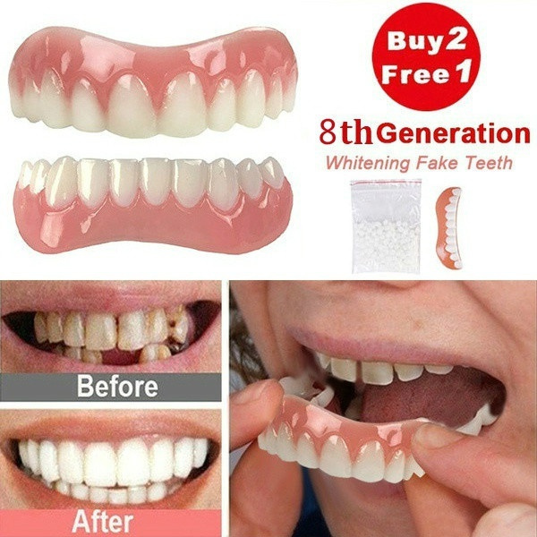 Whitening Teeth Fake Cosmetic Tooth Denture Silicone Smile Veneers Beauty Tool False Tooth