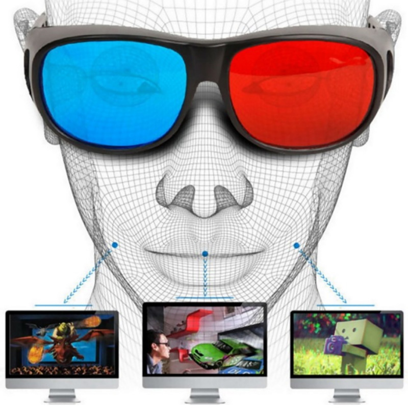 3D Glasses Universal White Frame Red Blue Anaglyph 3D Glasses For Movie Game DVD Video TV