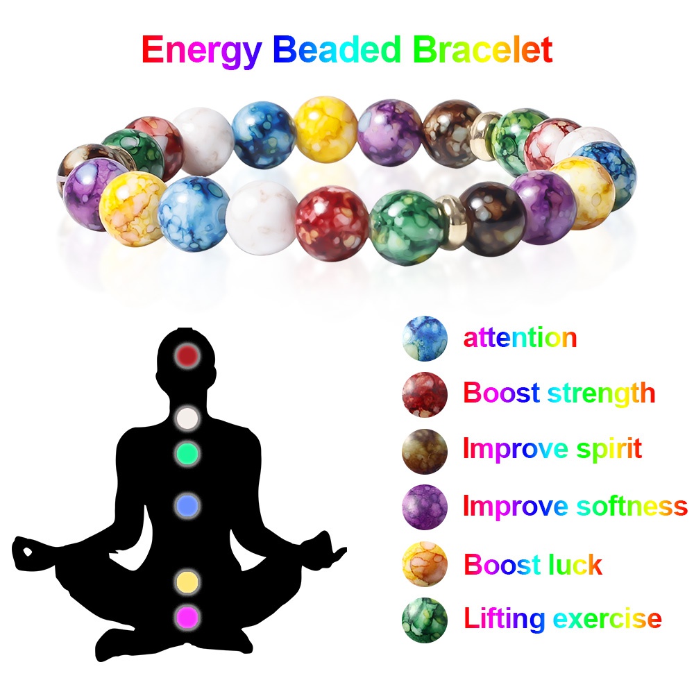 2 Pc Fashion Seven Chakra Healing Energy Natural Stone Bracelet Braided Rope Chain Yoga Bracelet Couple Bracelet Jewelry