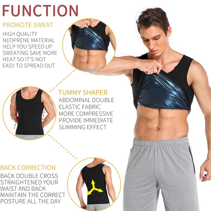 Men&Women Neoprene Sweat Sauna Vest Body Shapers Vest Waist Trainer Slimming Tank Top Shapewear Corset Gym Underwear Women Fat Burn