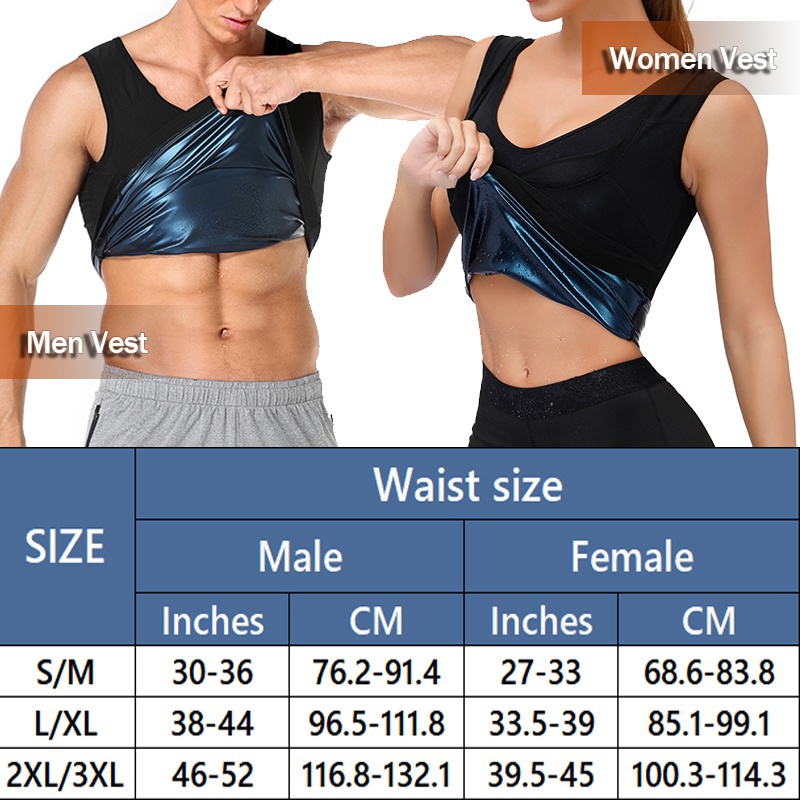 Men&Women Neoprene Sweat Sauna Vest Body Shapers Vest Waist Trainer Slimming Tank Top Shapewear Corset Gym Underwear Women Fat Burn