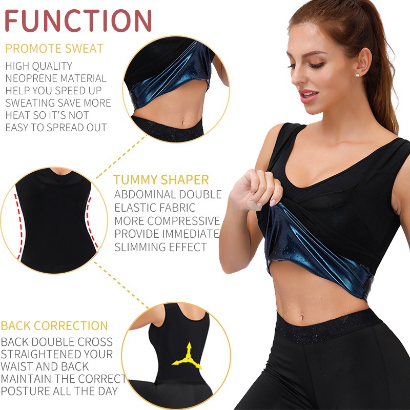 Men&Women Neoprene Sweat Sauna Vest Body Shapers Vest Waist Trainer Slimming Tank Top Shapewear Corset Gym Underwear Women Fat Burn