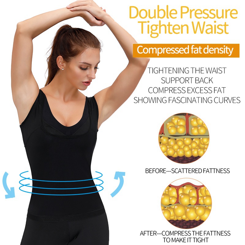 Men&Women Neoprene Sweat Sauna Vest Body Shapers Vest Waist Trainer Slimming Tank Top Shapewear Corset Gym Underwear Women Fat Burn