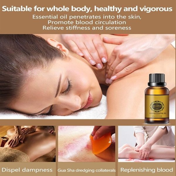 Belly Drainage Ginger Oil, Ginger Oil Lymphatic Drainage Massage, Belly Off Slimming Massage Oil on Stomach (10ml/30ml)