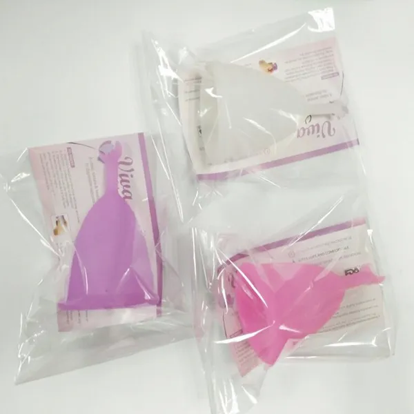 2pc Reusable Medical Period Cup Soft Silicone Ladycup Lunette Menstrual Cup S/L Size Mooncup
