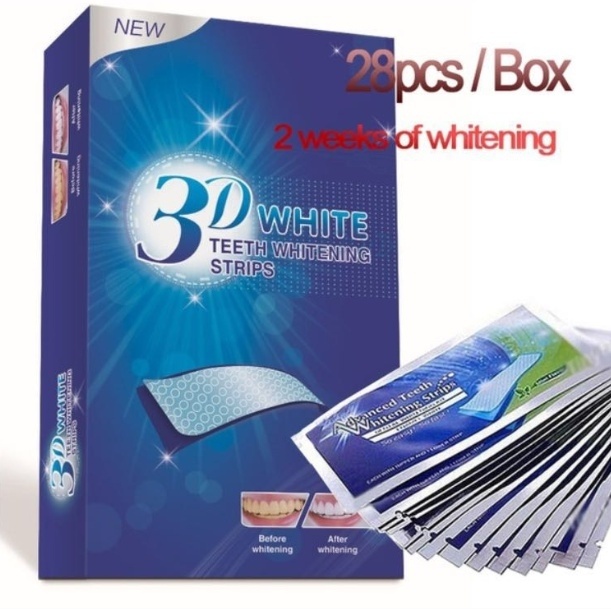28pcs 3D White Gel Teeth Whitening Strips Oral Hygiene Care Double Strips Whitenin Bleaching Tools
