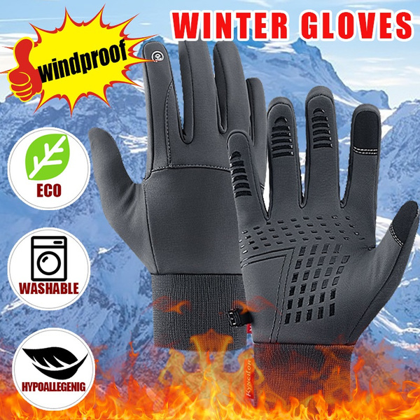 Winter Gloves Men Cycling Bike Women Thermal Fleece Cold Wind Waterproof Touch Screen Bicycle Warm Outdoor Running Skiing Mitten