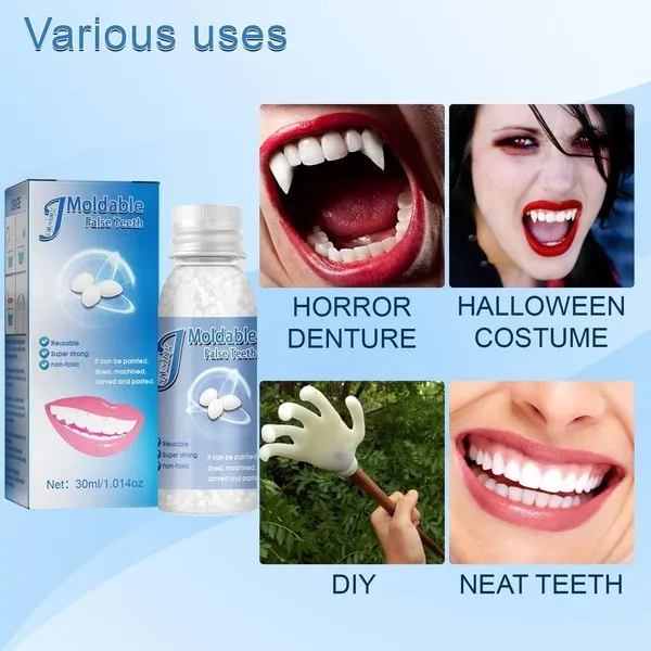 30ml Temporary Tooth Repair Kit False Teeth Solid Glue Denture For Missing Broken Teeth Moldable Tooth Filling False Teeth Tool