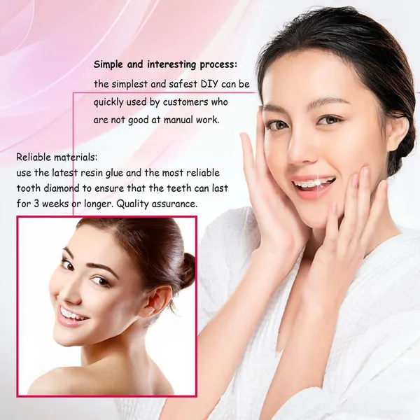 Tooth Gem Set White Dental Jewelry Beautiful Easy To Remove Easy To Install Sturdy Diy Tooth Gem Set With Curing Light And Glue