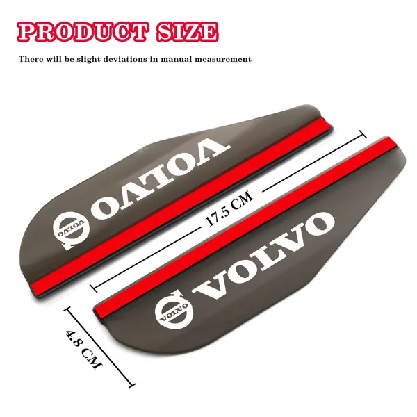 2Pcs/pair Transparent BLACK/Transparent WHITE Volvo Car Accessories Car Rearview Mirror Rain Visor Pvc for Volvo Xc60 V70 Xc90 V40 S60 Xc40