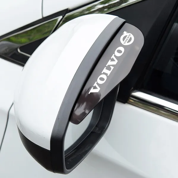 2Pcs/pair Transparent BLACK/Transparent WHITE Volvo Car Accessories Car Rearview Mirror Rain Visor Pvc for Volvo Xc60 V70 Xc90 V40 S60 Xc40