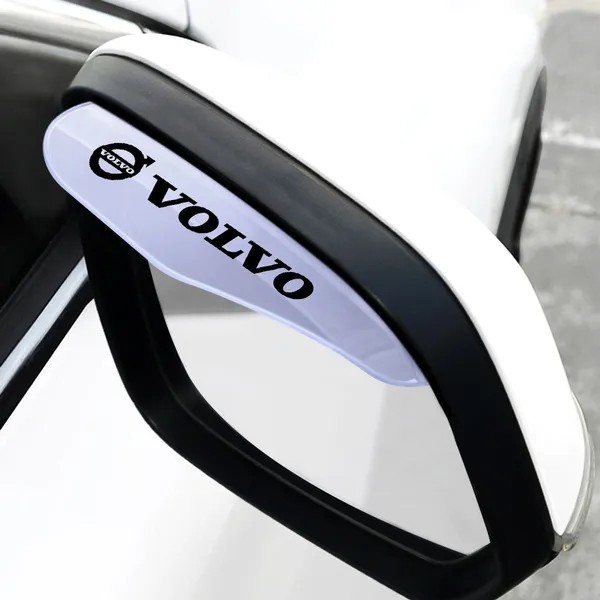2Pcs/pair Transparent BLACK/Transparent WHITE Volvo Car Accessories Car Rearview Mirror Rain Visor Pvc for Volvo Xc60 V70 Xc90 V40 S60 Xc40