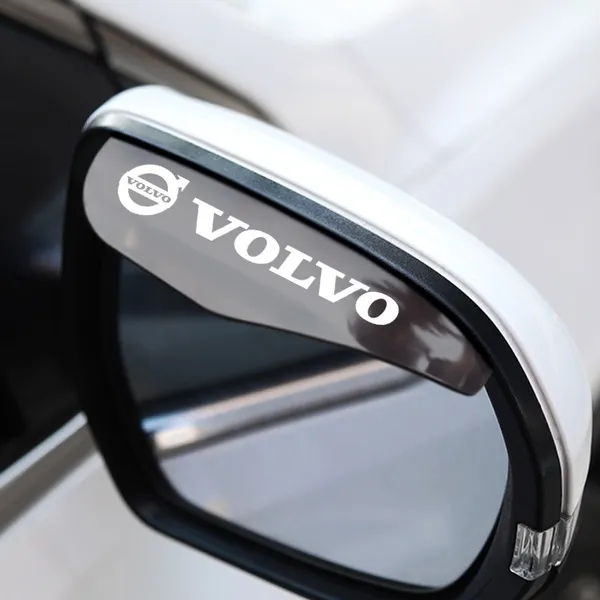 2Pcs/pair Transparent BLACK/Transparent WHITE Volvo Car Accessories Car Rearview Mirror Rain Visor Pvc for Volvo Xc60 V70 Xc90 V40 S60 Xc40