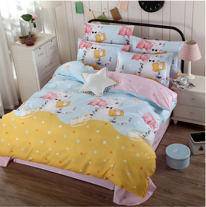 4pcs Bedding Set Queen Double Bed Size Bedclothes Comforter Duvet