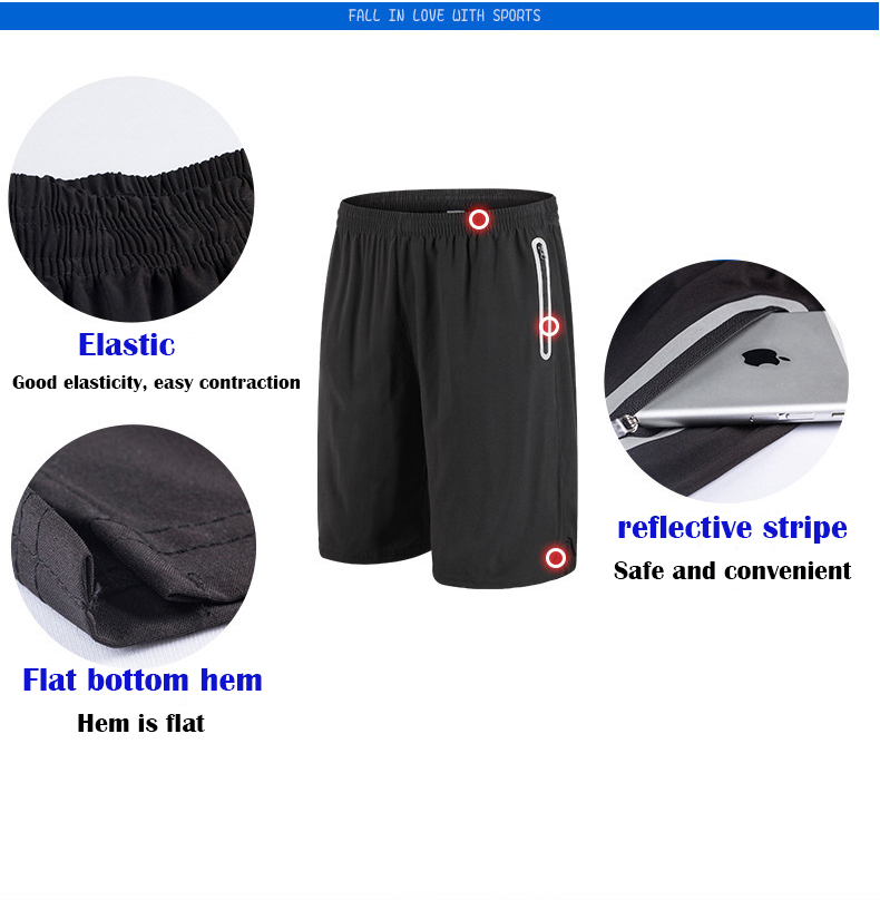 Mens Inseam Workout Shorts Elastic Waist Drawstring Summer Casual Short Pants Zipper Pockets