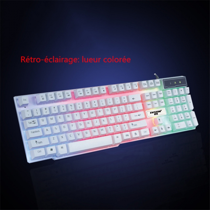 Keyboard Mechanical Suspension key cap tri-color keyboard backlit computer gaming keyboard black / C