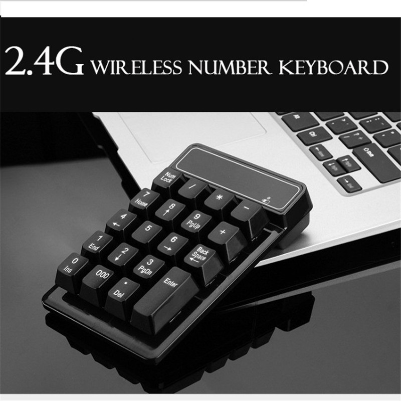 Wireless Numeric Keypad-Waterproof Secure Encryption 2.4G Small Keyboard Finance Bank-Black