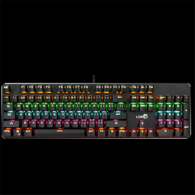 Keyboard-104 Keys G2000 Mechanical Keyboard Colorful Backlit Green Shaft Internet Cafe Gaming USB Computer Waterproof Custom-white