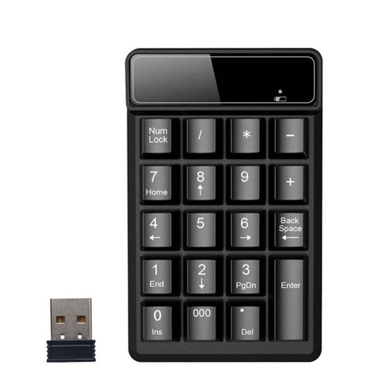 Wireless Numeric Keypad-Waterproof Secure Encryption 2.4G Small Keyboard Finance Bank-Black