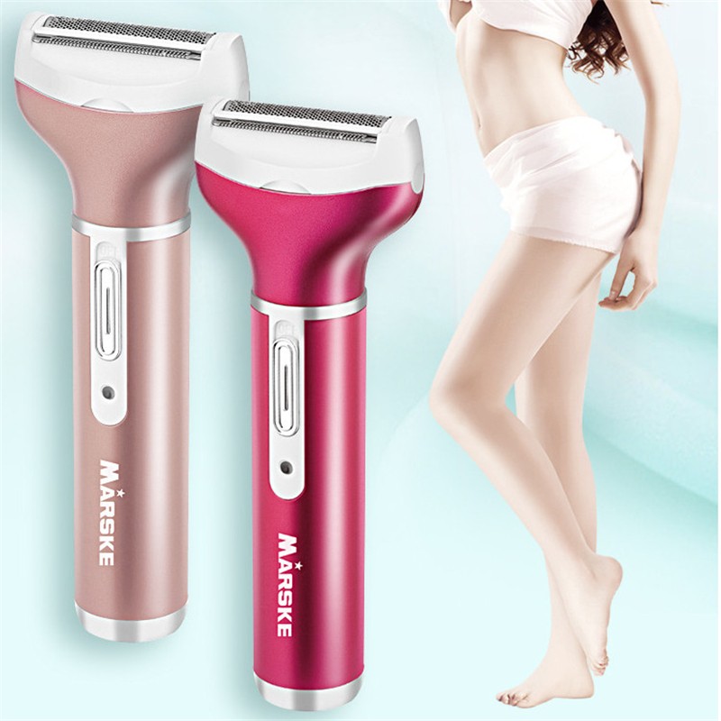 Hair Removal Machine-Electric Private Shaver - Underarm Pubic Hair Shaving Women's Eyebrow Trimmer Men's Nose Hair 4 Head Hair Removal Knife-gold