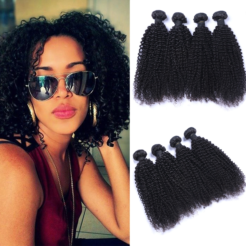 4 Bundles 8a Peruvian Kinky Curl Human Hair Double Wefts 100g
