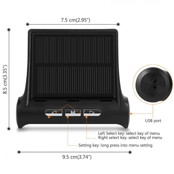 Wireless Tire Pressure Monitoring System With the car starts automatically LCD Display