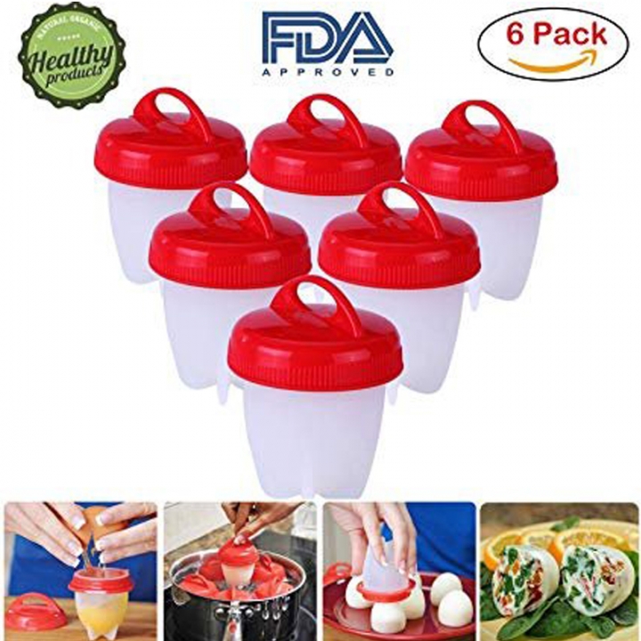 6 pcs Silicone Egg Cooker makes Hard&amp;Soft boiled eggs, BPA Free, No Shell,AS SEEN ON TV