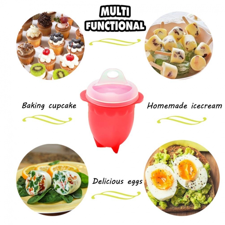 6 pcs Silicone Egg Cooker makes Hard&amp;Soft boiled eggs, BPA Free, No Shell,AS SEEN ON TV