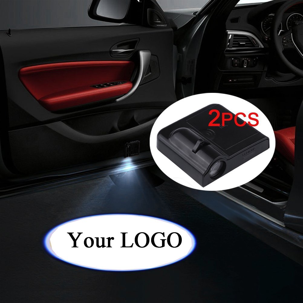 2pcs Wireless Laser Projector Car Door Step Courtesy Welcome Lights car logo and patterns
