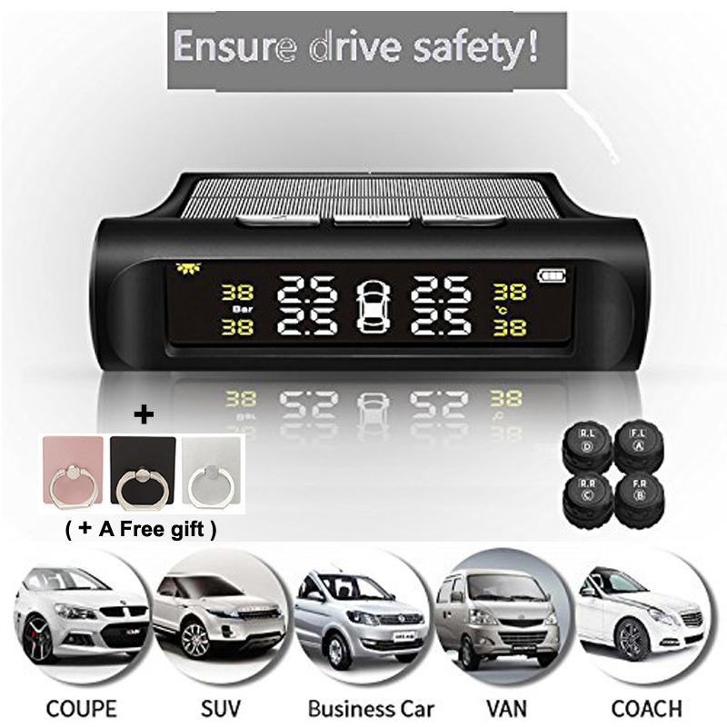 Wireless Tire Pressure Monitoring System With the car starts automatically LCD Display