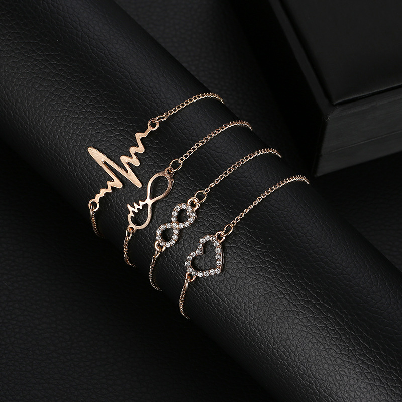 MONDAY 4 Pcs Womens Bracelets Set Adjustable Jewelry Gift Fashion Bangles for Ladies