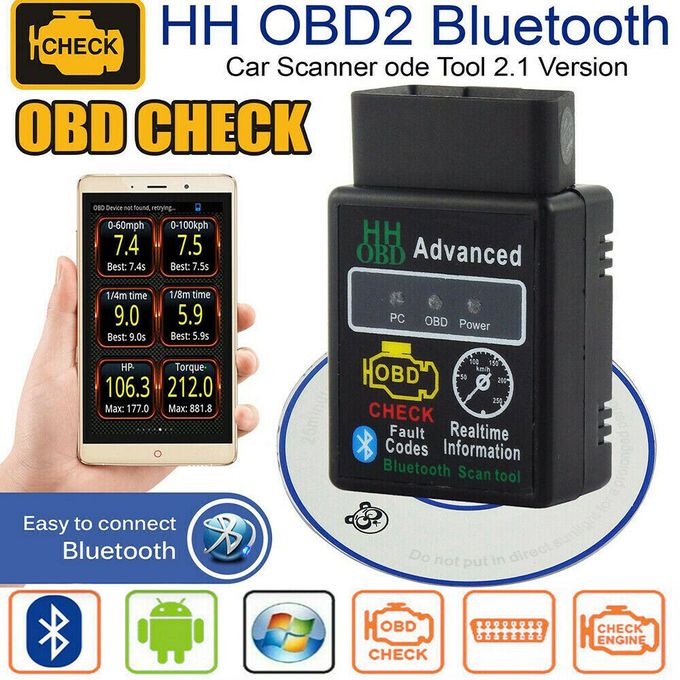 OBD2 ELM327 Bluetooth Car Scanner Windows Computer Android Torque Diagnostic Advanced Scan Tool