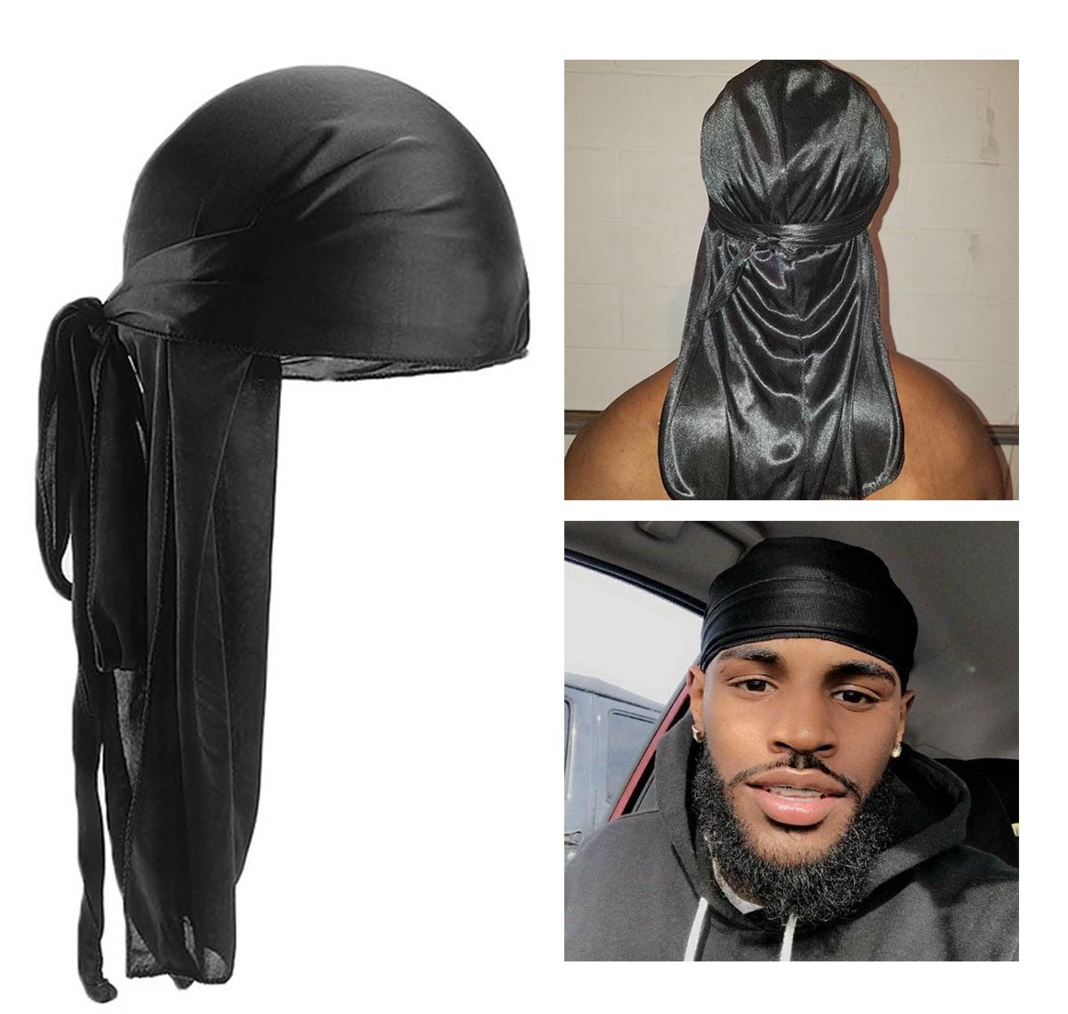 Unisex Men Women Turban Hat Doo Durag Headwear Headband Soft Silk Pirate Cap Lot