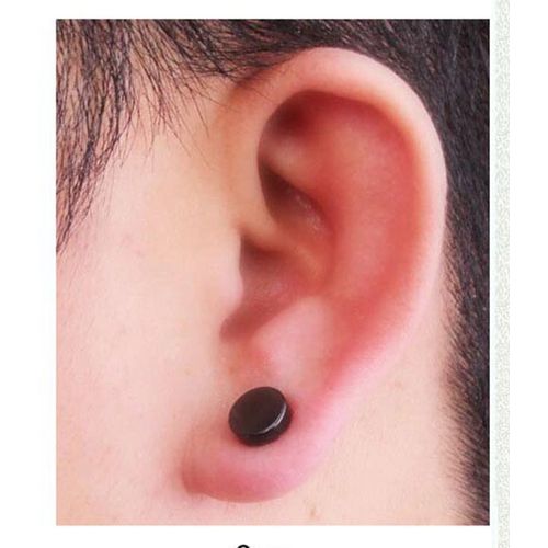 2 Pcs Magnetic Ear Studs No Piercing Round Men Earrings Pair