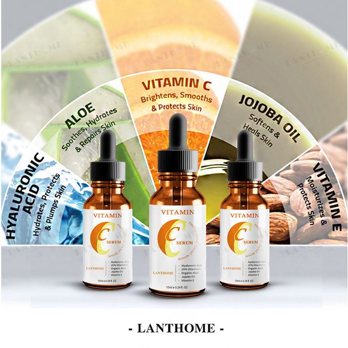 Vitamin C Face Serum Hyaluronic Acid Whitening Anti Aging Wrinkle Fade Spots Firming Facial Skin