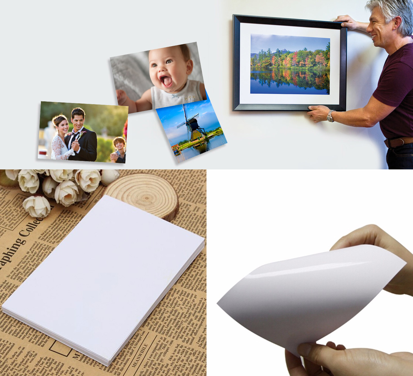 100 Sheet Premium RC High Glossy Photo Papers 4&quot; x 6&quot; Inkjet Printer Photographic Quality Graphics.