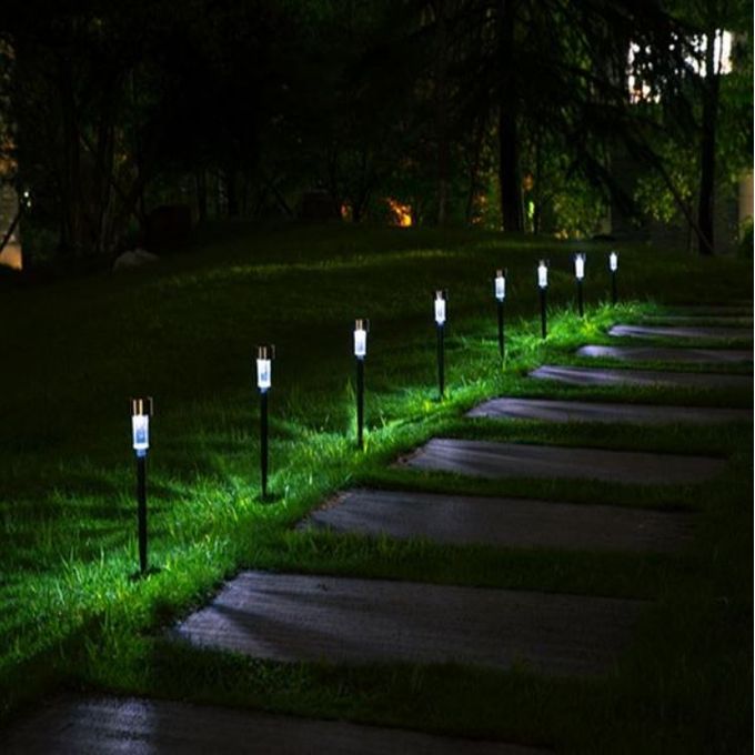 Waterproof Solar Powered Light Activated Yard LED Lamp Garden Pathway Lawn Light