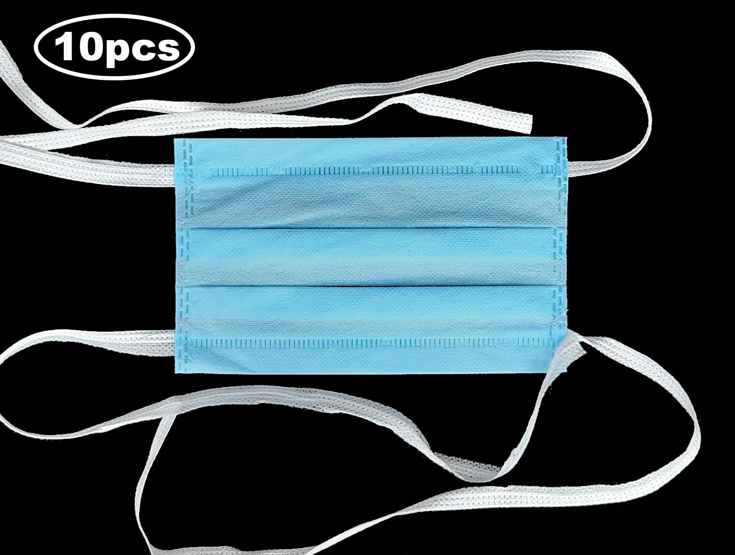 10pcs 3-Ply Face Mask Medical Surgical High Filtration