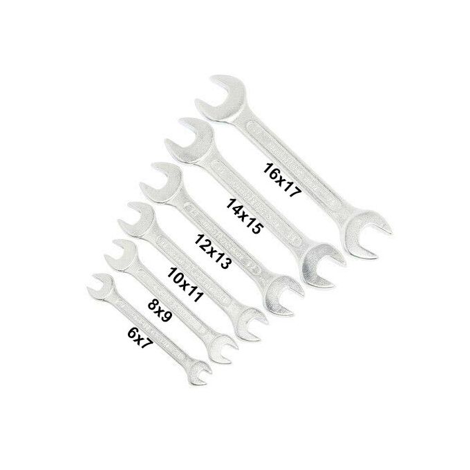 6Pcs Double Open End Spanner Set 6x7 to 16x17 mm