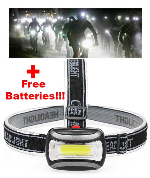 Lightweight LED Headlight Flashlight Head Lamp Torch 180 Degree Swivel for Camping Cycling Running