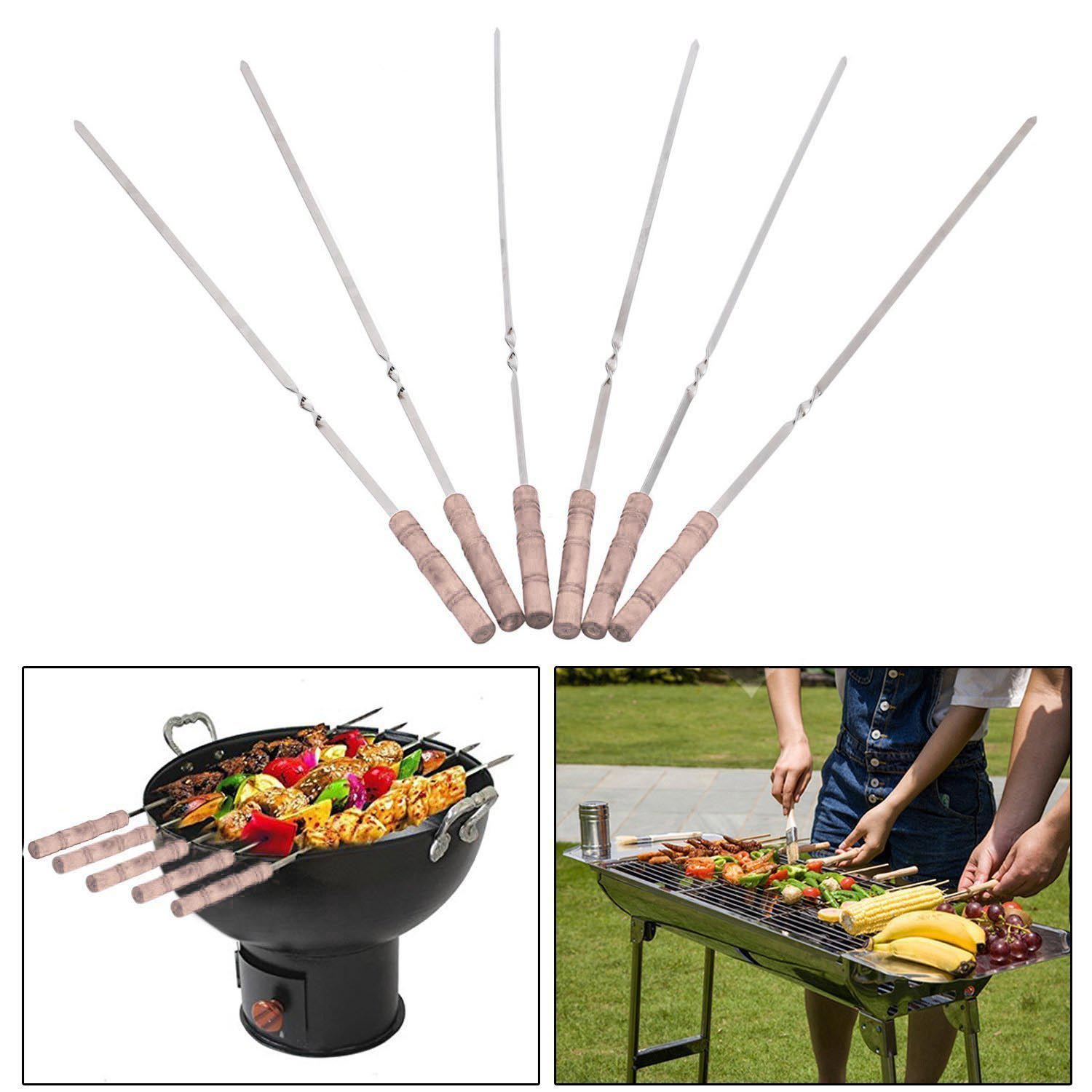 5Pcs Reusable Skewers Set for Barbecue Bbq grill Twisted Kebab Stick