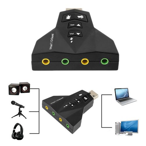 7.1 Channel USB 3D Audio Sound Card Laptop Mic Adapter AR2