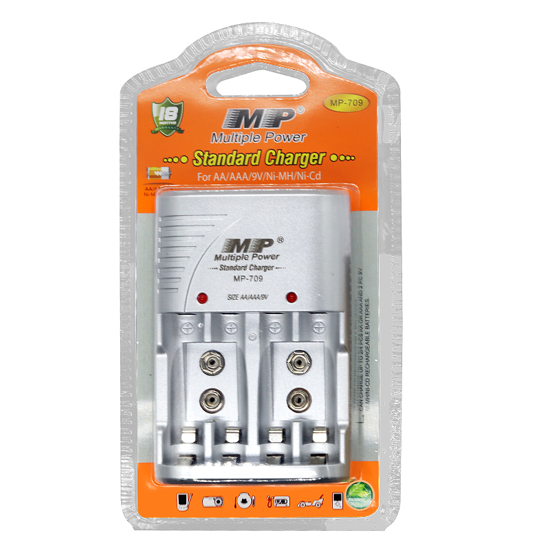 MP Standard Battery Charger For AA/AAA/9V Rechargeable Batteries Multiple Power