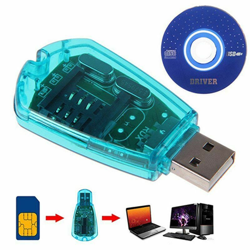 Mobile Phone USB Mini Sim Card Reader Writer Copy Cloner Back Up Kit GSM CDMA WCDMA SMS With Disk