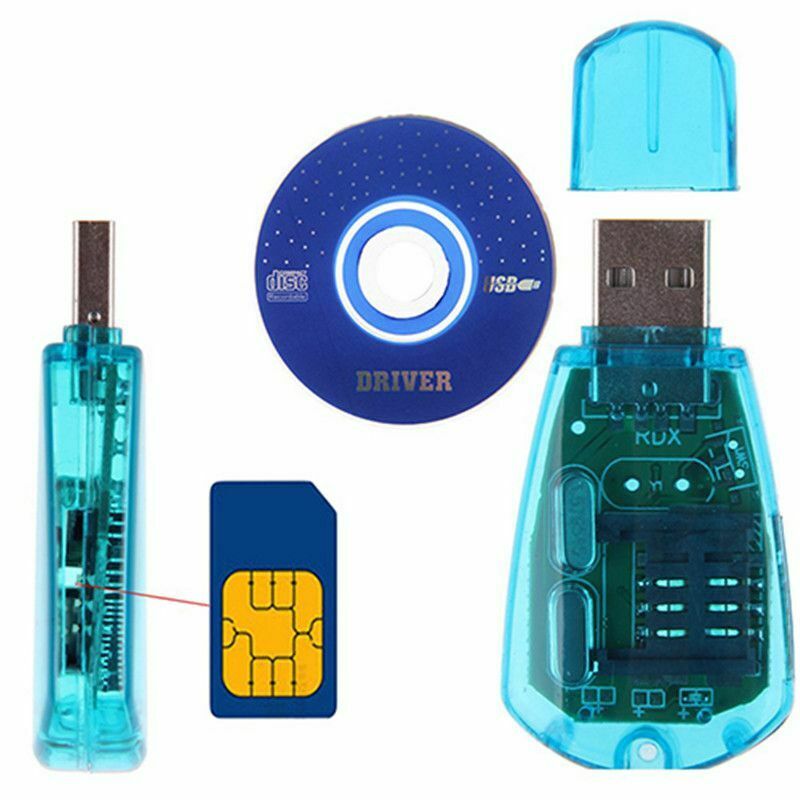 Mobile Phone USB Mini Sim Card Reader Writer Copy Cloner Back Up Kit GSM CDMA WCDMA SMS With Disk